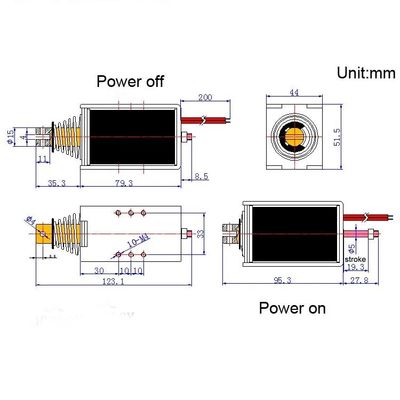 1U578 DC 12V 24V Kuat Open Frame Push Pull Solenoid linier dengan 10mm Stroke