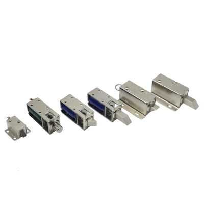 1054-4b DC 12/24 Volt Biasanya Ditutup Mini Push Pull Solenoid Lock untuk Kabinet