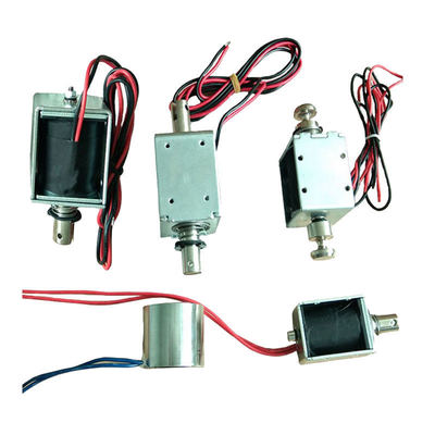 Solenoid Linear Langkah Panjang 24v Dc Gaya 45N Tarik Kuat Dorong Solenoid Tubular untuk Pintu Putar