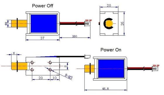 Solenoid Daya DC Tinggi 27 Mm untuk Aplikasi Berat 0,5 Lbs Tahan Tegangan 2000V/1 menit
